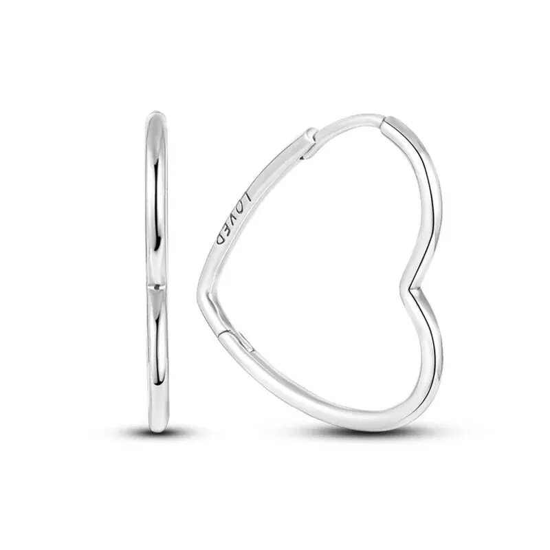 Large Double Circle Hoop Earrings with Colorful CZ Zircon 925 Sterling Silver Heart Earrings for Lady Gifts Fine Jewelry image 2