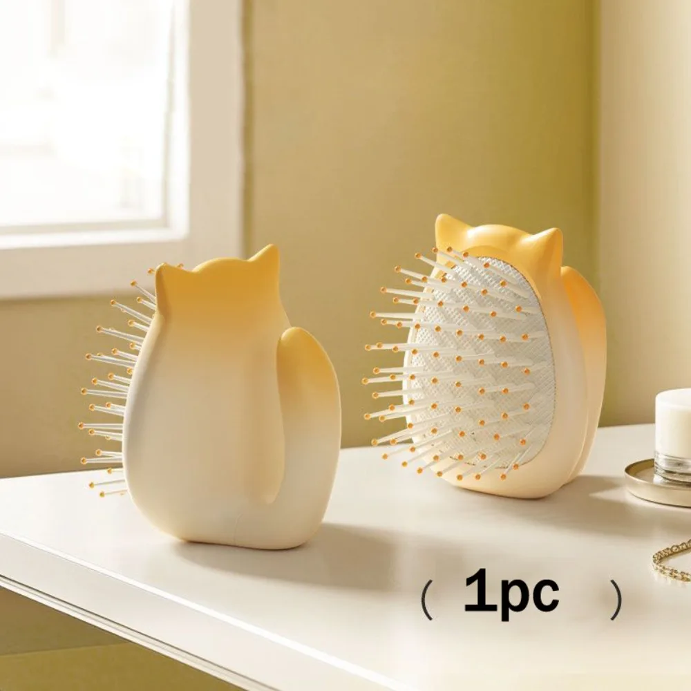 

New 3D Air Cushion Massager Plastic Cat Shaped Air Cushion Comb Portable Soft Scalp Hair Curling Tool Women