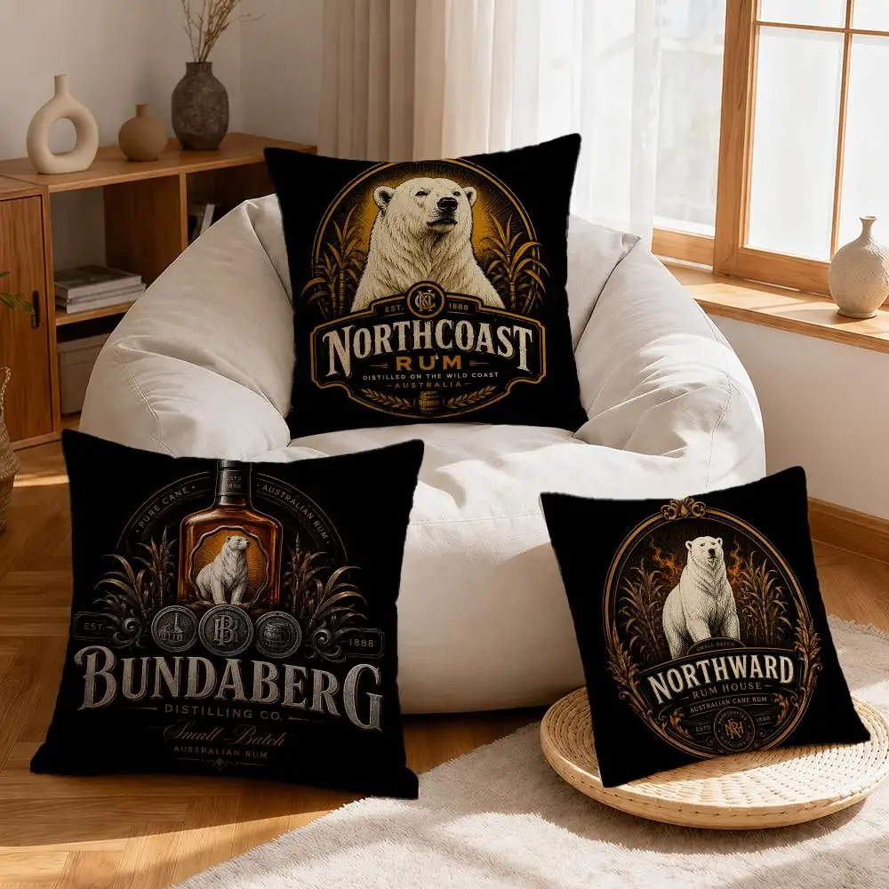 Brand Bundaberg Rum Cushion Cover Linen Anti-Mite Antibacterial Cushion Cover Invisible Zipper Sofa Decor