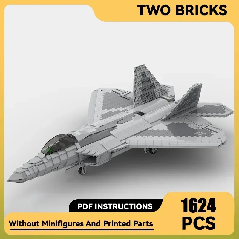 

Military Model Moc Building Bricks 1:35 Scale F-22 Raptor Fighter Technology Modular Blocks Gift Christmas Toy DIY Sets Assembly