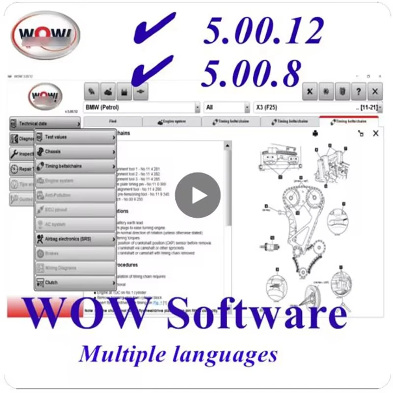 W-ur-th WOW V5.00.12 R2 Software Multi-languages Keygen for Tcs Multi-diag Cars Diagnostic Tools 2025 Hot Sale