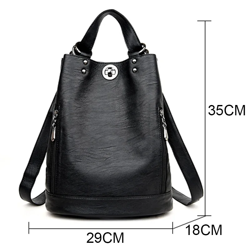 Mochila antirrobo de cuero suave para mujer, bolso de hombro de viaje informal, bolso escolar de gran capacidad, moda de alta calidad