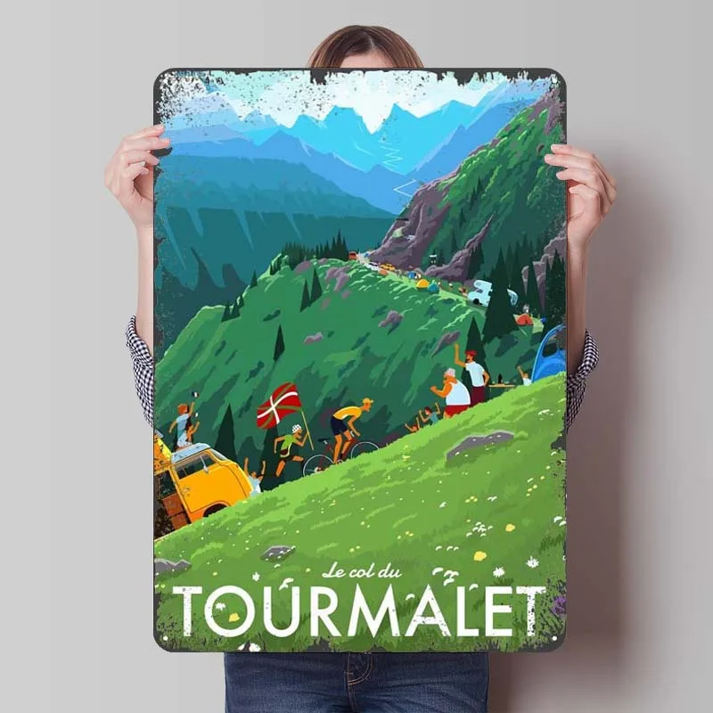 Travel to Tourmalet Metal Sign Sports Poster Man Cave Customizable Tinplate Signs for Wall Art Decoration Gamer Room Decoration