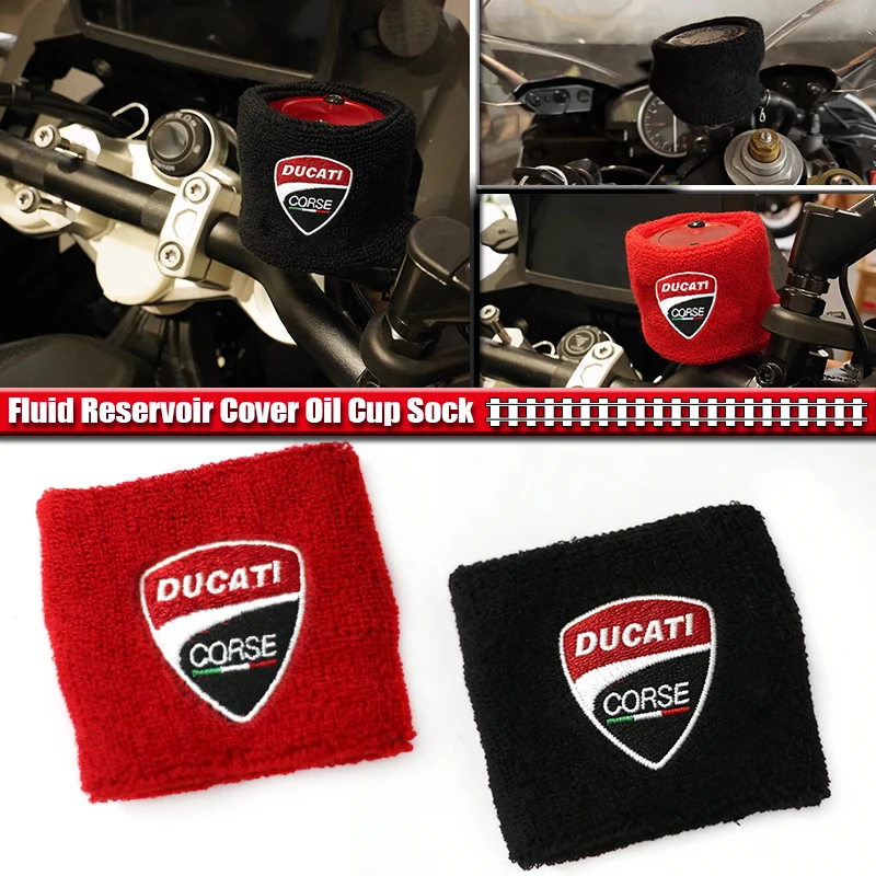 Motorcycle Fluid Reservoir Cover Oil Cup Sock For Ducati Monster 400 620 695 696 750 795 796 821 937 Multistrada 950 1000 1100
