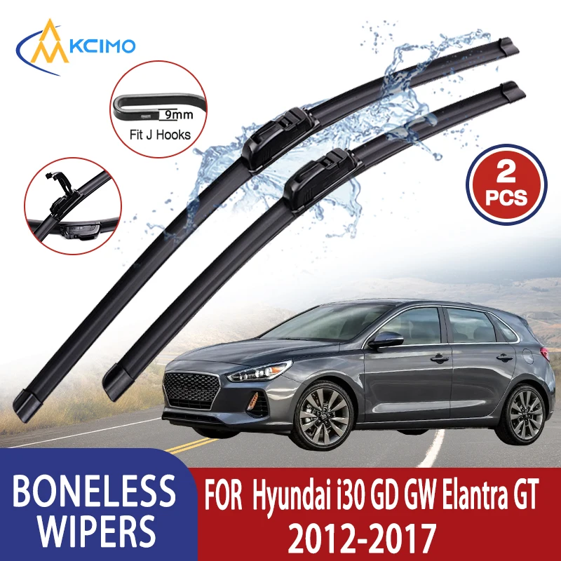 

Kcimo для Hyundai i30 GD GW Elantra GT автомобильный дворник U-типа мягкий резиновый бескостный дворник HD тихий прочный автомобильный дворник 24 "+ 14"