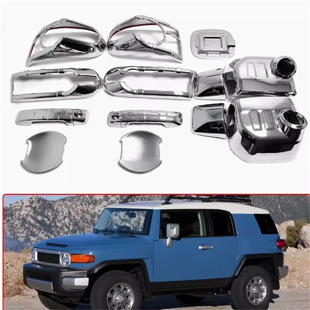 For Toyota FJ Cruiser interior and exterior rearview mirror handle electroplating modification protective sticker accessories