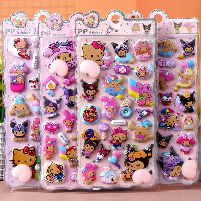 新しいかわいいサンリオハッピーお尻ステッカー漫画ソフトピンチ子供のストレス解消3Dバブルステッカー電話ケースデコレーション