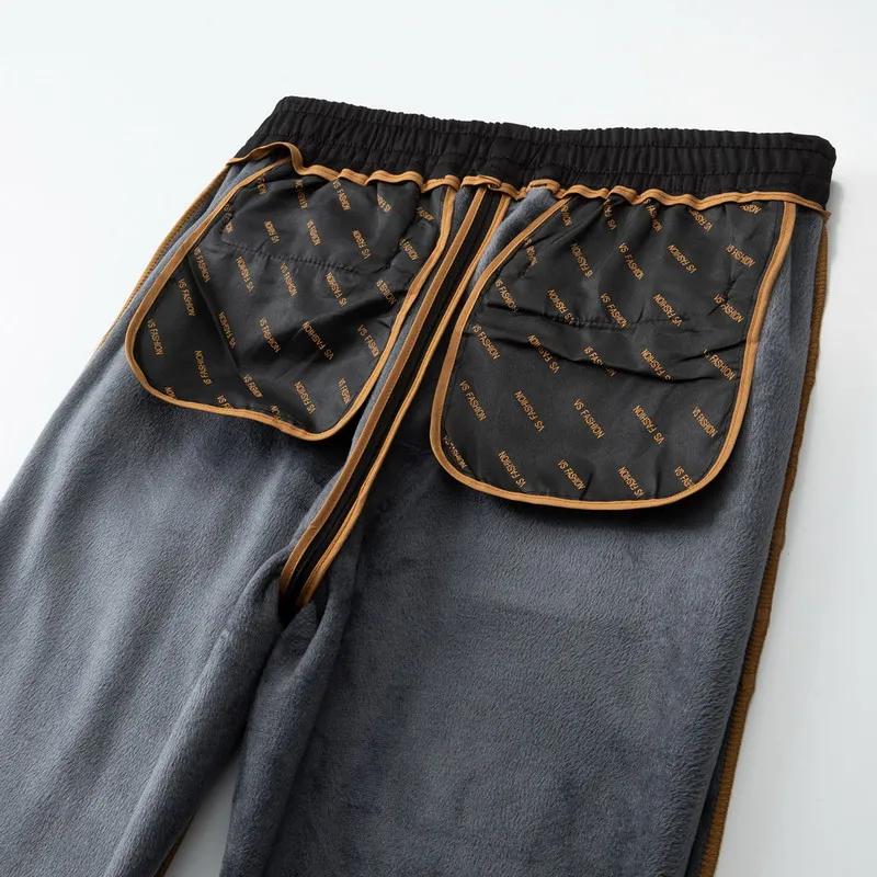 سراويل شتوية الرجال السراويل المستقيمة رشاقته الدافئة المعتاد 6XL 7XL 8XL 10XL حجم كبير فضفاض الصوف Sweatpants الرسمي الخريف أفخم #2