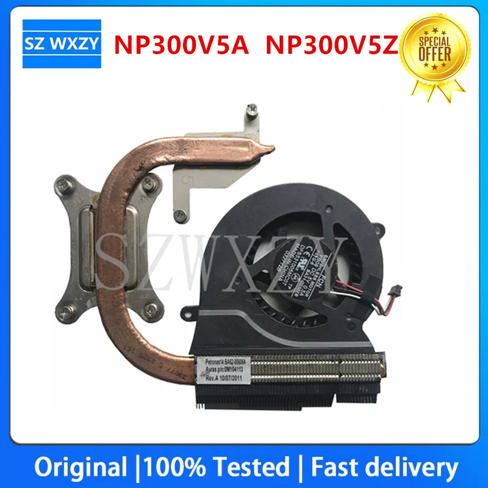 For Samsung NP300 NP300V5A NP300V5Z Laptop Cooling Fan With Heatsink BA62-00606B BA62-00606A KSB0705HA 100% Tested Fast Ship