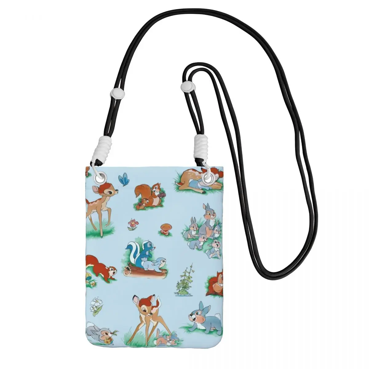 

Custom Fashion Bambi Mobile Phone Bag Travel Hiking Women Men Deer Cartoons Small Crossbody Purse Smart Phone Wallet With Strap