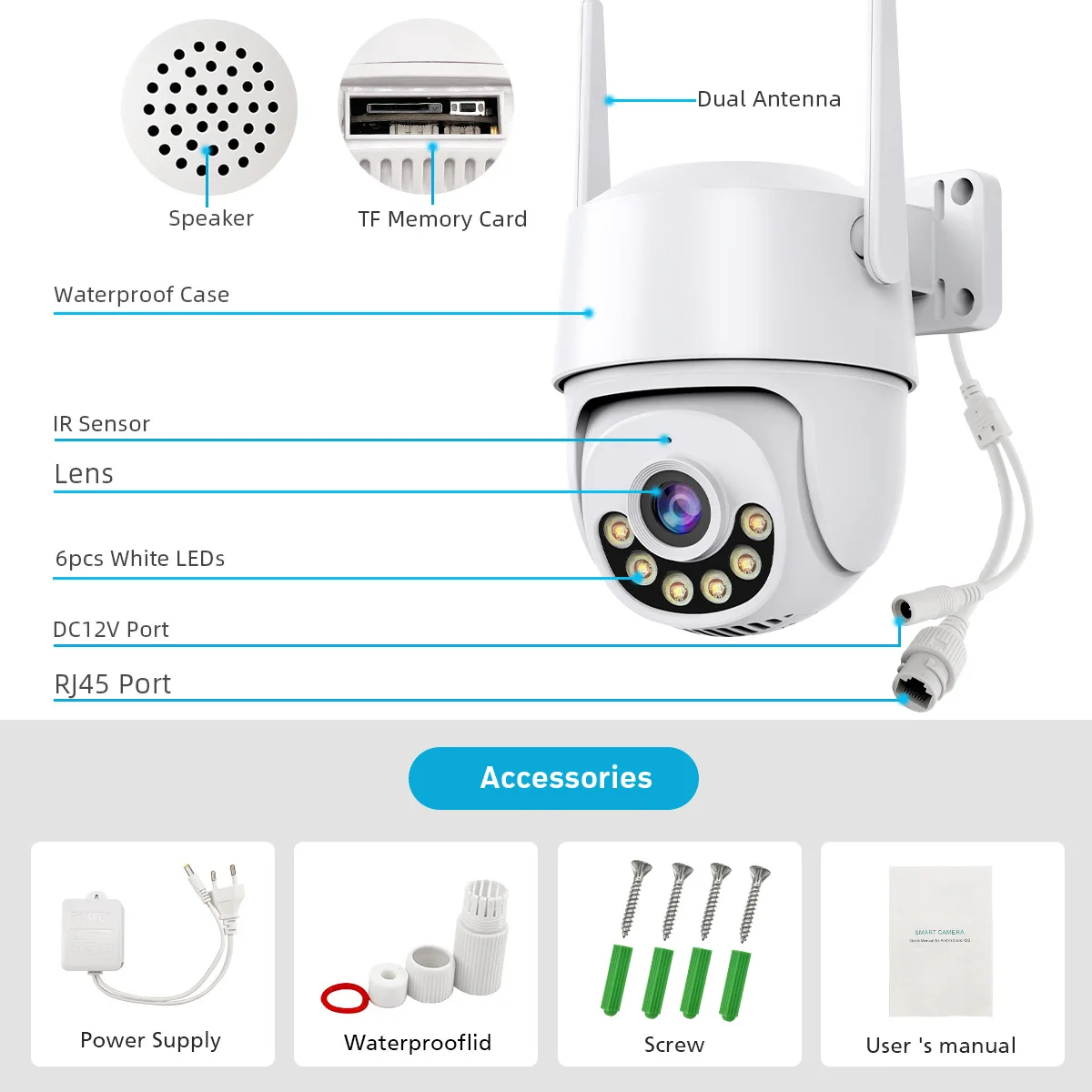 Câmera Dome IP PTZ com Detecção de Movimento, 4MP, UHD, iCsee App, Full Color, AI Humanoid, Segurança Doméstica, CCTV Intercomunicador, Monitor de Bebê