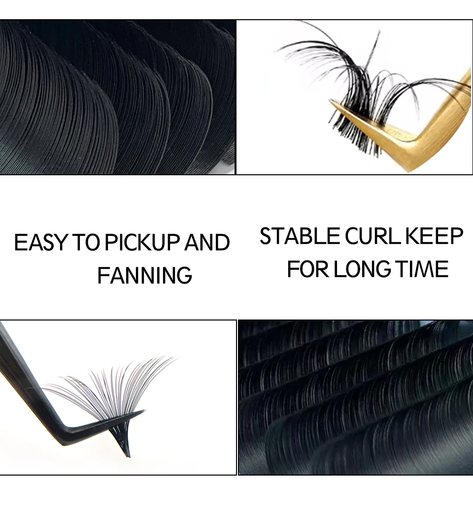 Extensión de pestañas clásica, 16 filas, pestañas suaves de imitación de visón, maquillaje de volumen ruso, pestañas profesionales, maquillaje de pestañas individuales