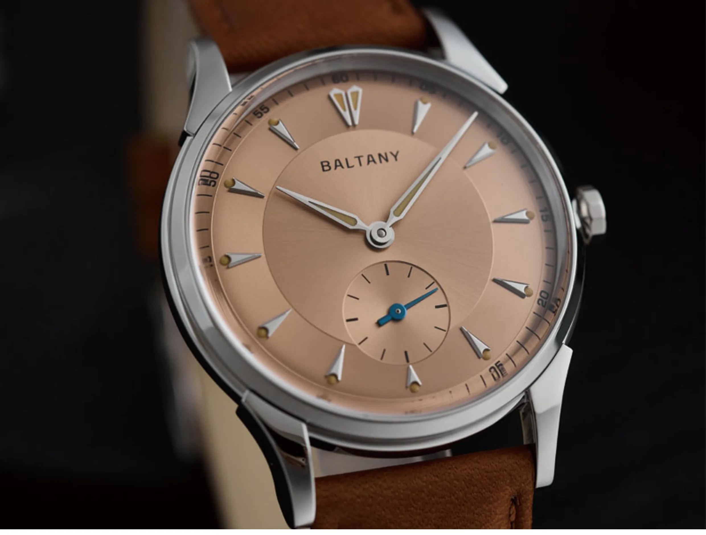 Baltany Men PIlot Watch 38.5mm Mechanical Wristwatch Sapphire 50m Waterproof Small Second Dial ST1701 ST1700 view 5