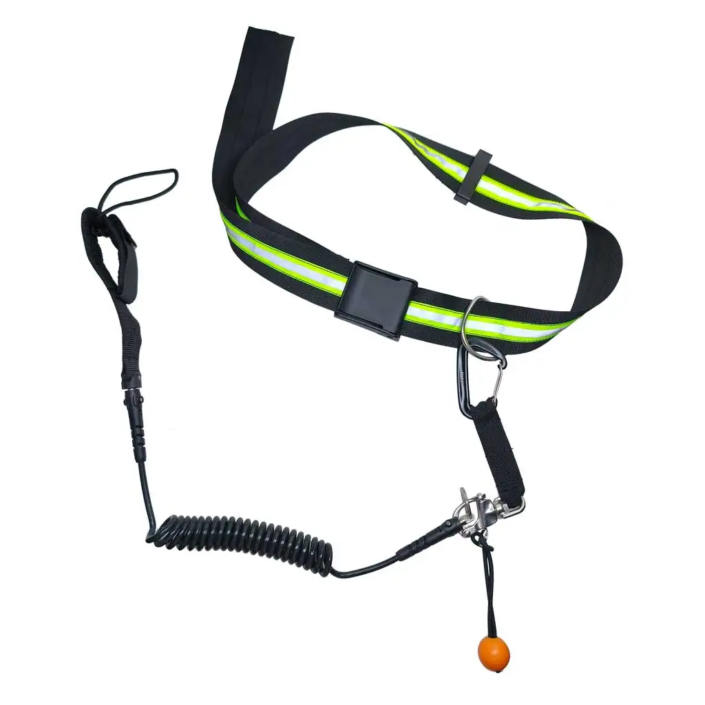 SUP High Visible Quick Release Safety Belt with Coiled Leash Paddle Board White Water QR Belt