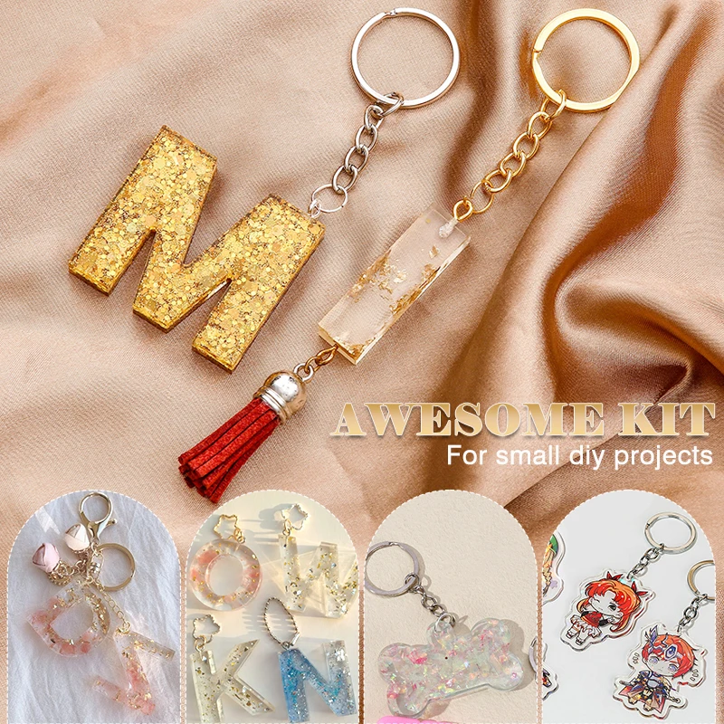 Jewelry Making Supplies Kit with Keychain Kit,Jewelry Pliers,Mini Hand Resin Drill Pin and Jewelry Findings for Jewelry Repair