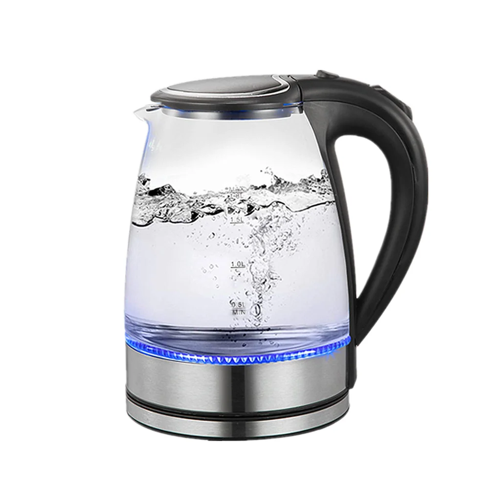 

1.8L Glass Hot Electric Glass Kettle with Blue Light Boiling Automatically Power off Function
