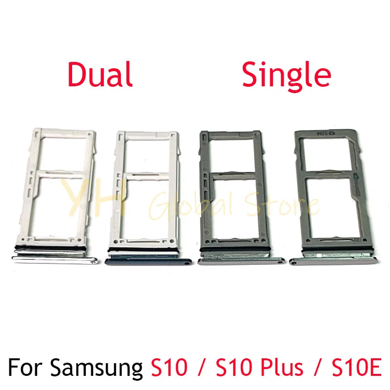 For Samsung Galaxy S10E S10 S10 Plus S10+ Sim Card Board Micro SD Card Reader Adapters Repair Parts