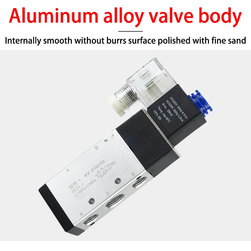 Pneumatic Electric Solenoid Valve Direction Control Solenoid Valve 5-way 2-position 4V310-10 DC12V DC24V AC220V AC110V