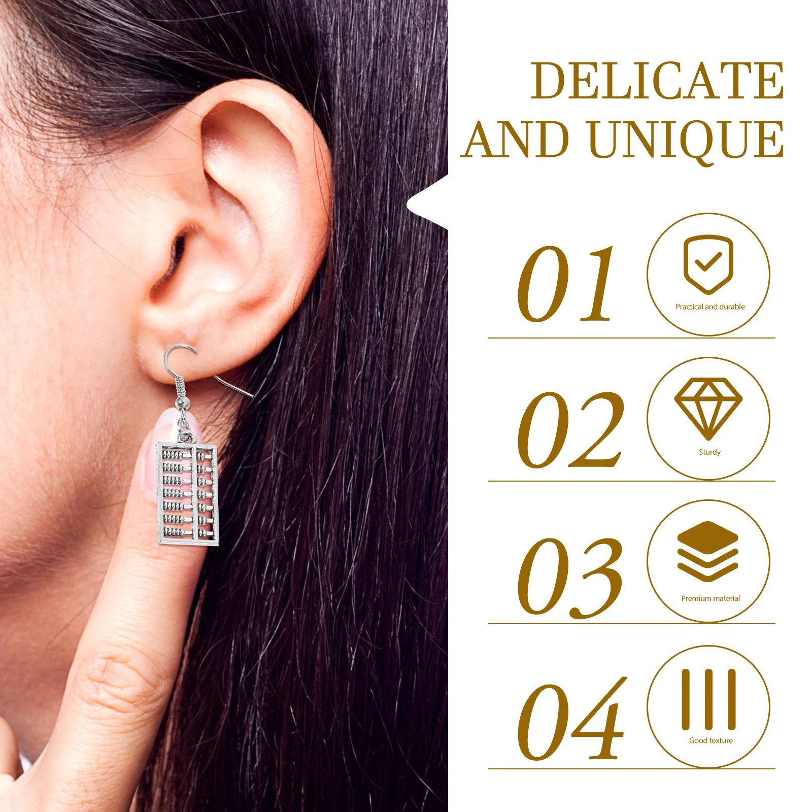 

Abacus Earrings Fashion Drop Dangle Women Alloy Smooth Comfortable Charm Gifts Trendy Math Element Party Accessories