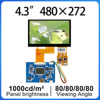 4.3inch 1000 Nits capacitive touchscreen withHDMI board ips Lcd panel 480*272 resolution TFT RGB HD For DIY enthusiast