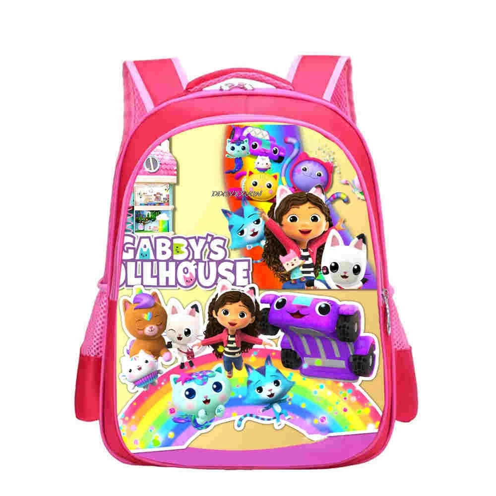 Gabby\'s Dollhouse Kindergarten Backpacks Gabby Cat Printed Schoolbag Cartoon Kids Backpack Girls Boys School Bags Small Rusksack