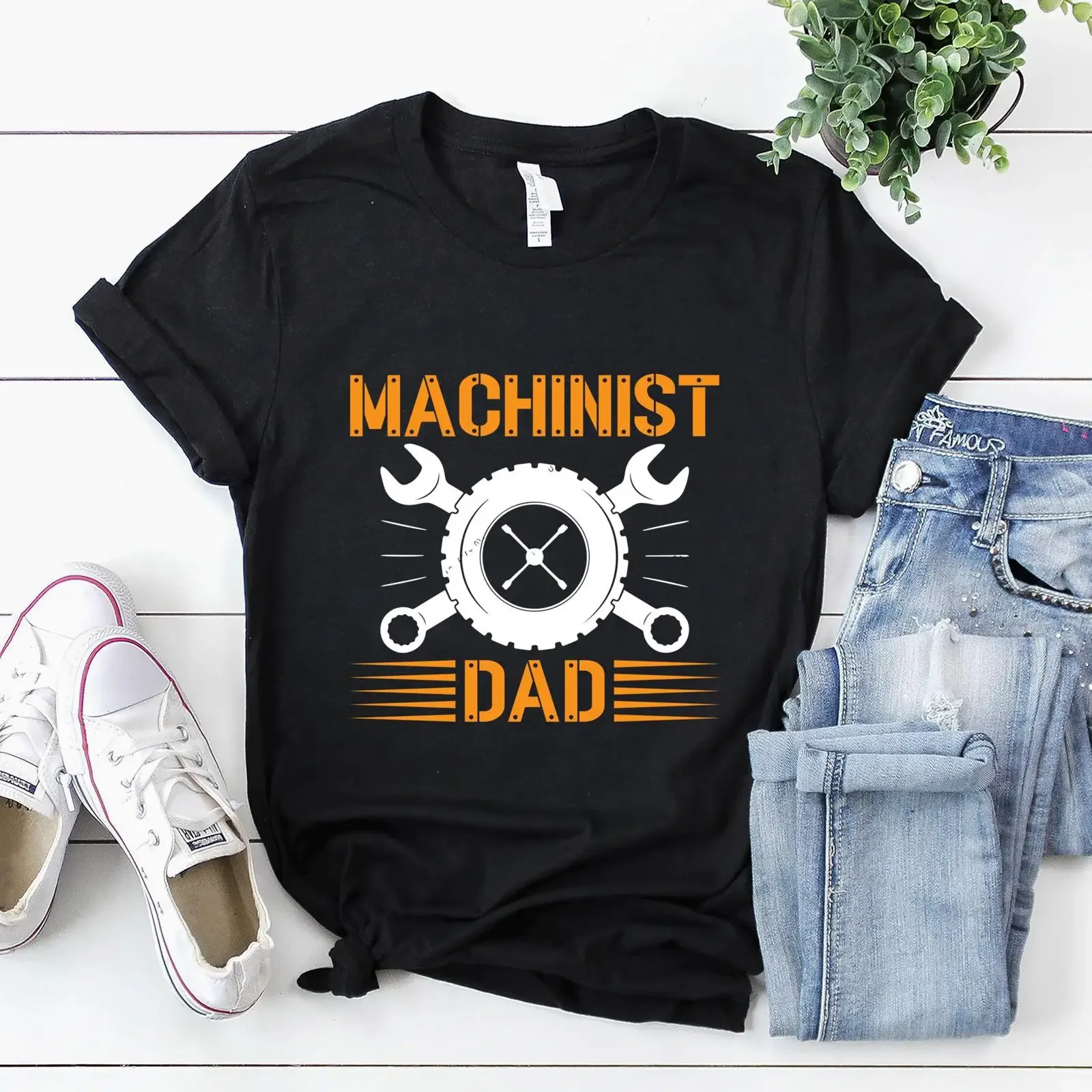 MachinisT T Shirt Dad vintage Washed graphic Breathable Unisex Soft homme Top For Everyday Wear Comfortable Stretched Casual