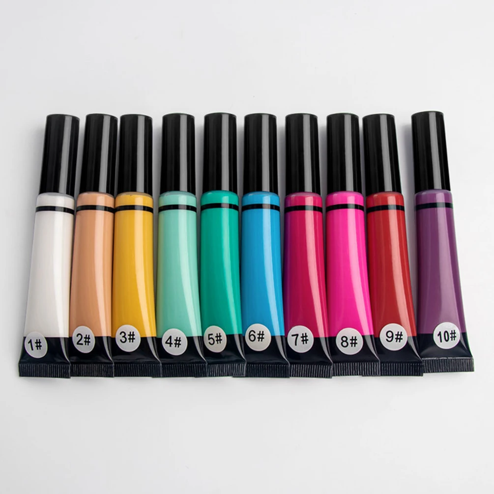 

Жидкие тени для век 10 цветов под собственной торговой маркой, с индивидуальным логотипом, кремовые тени для лица на Хэллоуин, матовые, водостойкие, оптом, для макияжа и художественной росписи лица