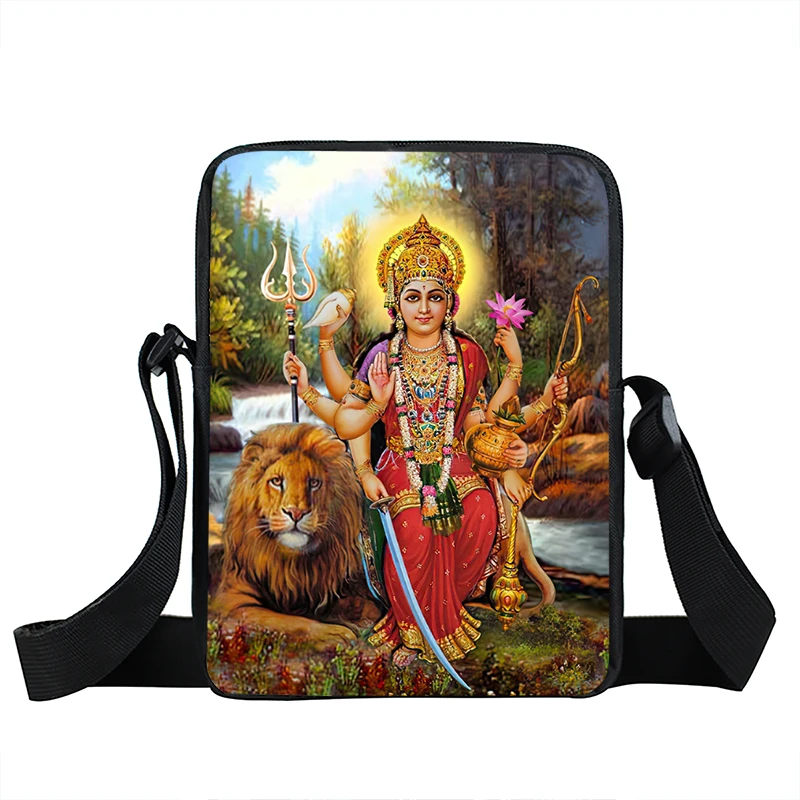 Indian Religious Gods Vishnu Brahma and Shiva Messenger Bag Women Men Casual Handbags Crossbody Bag Phone Holder Bookbags Gift