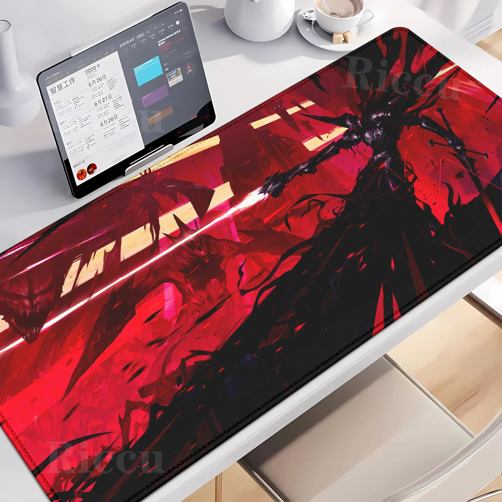

HD PC Large mouse pad Knight pattern desk mat mechanical keyboard expansion gaming mats rubber non-slip locking process E-Sports