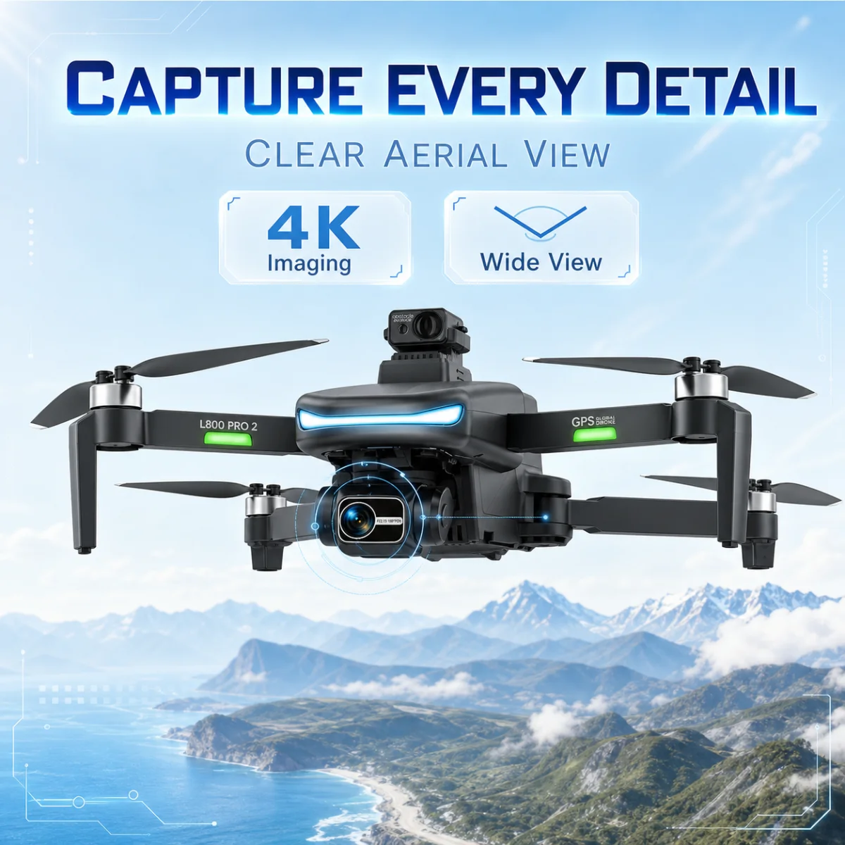 Дрон L800 Pro2 GPS профессиона – обзор и цена Drone Gimbal 3 Axis