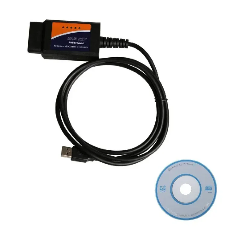 USB ELM327 OBD2 Car Diagnostic Cable, Car Computer USB Interface Cable ELM 327.2PCS