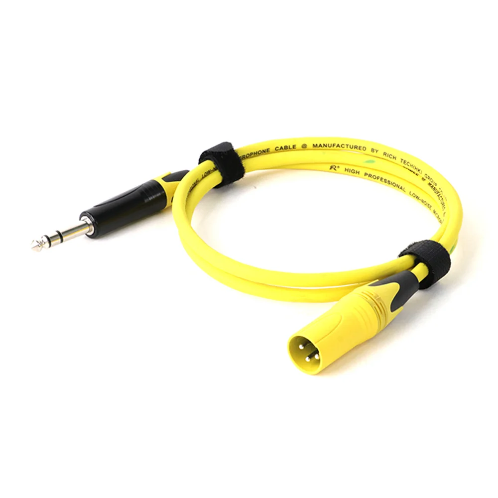 1 szt. Kabel mikrofonowy XLR 3-stykowy do gniazda 6.5mm mikrofon ołowiany przewód Aux 6.35mm/6.5mm męski do XLR przewód męski do wzmacniacza Pro