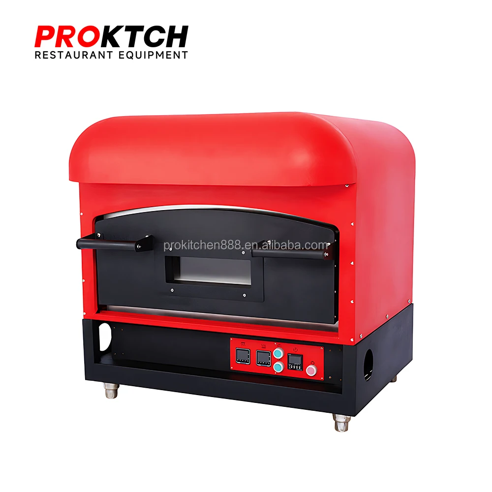 Commercial Industrial Pizza Oven 500 Degrees Single Deck Electric Pizza Kiln Oven With Cabinet