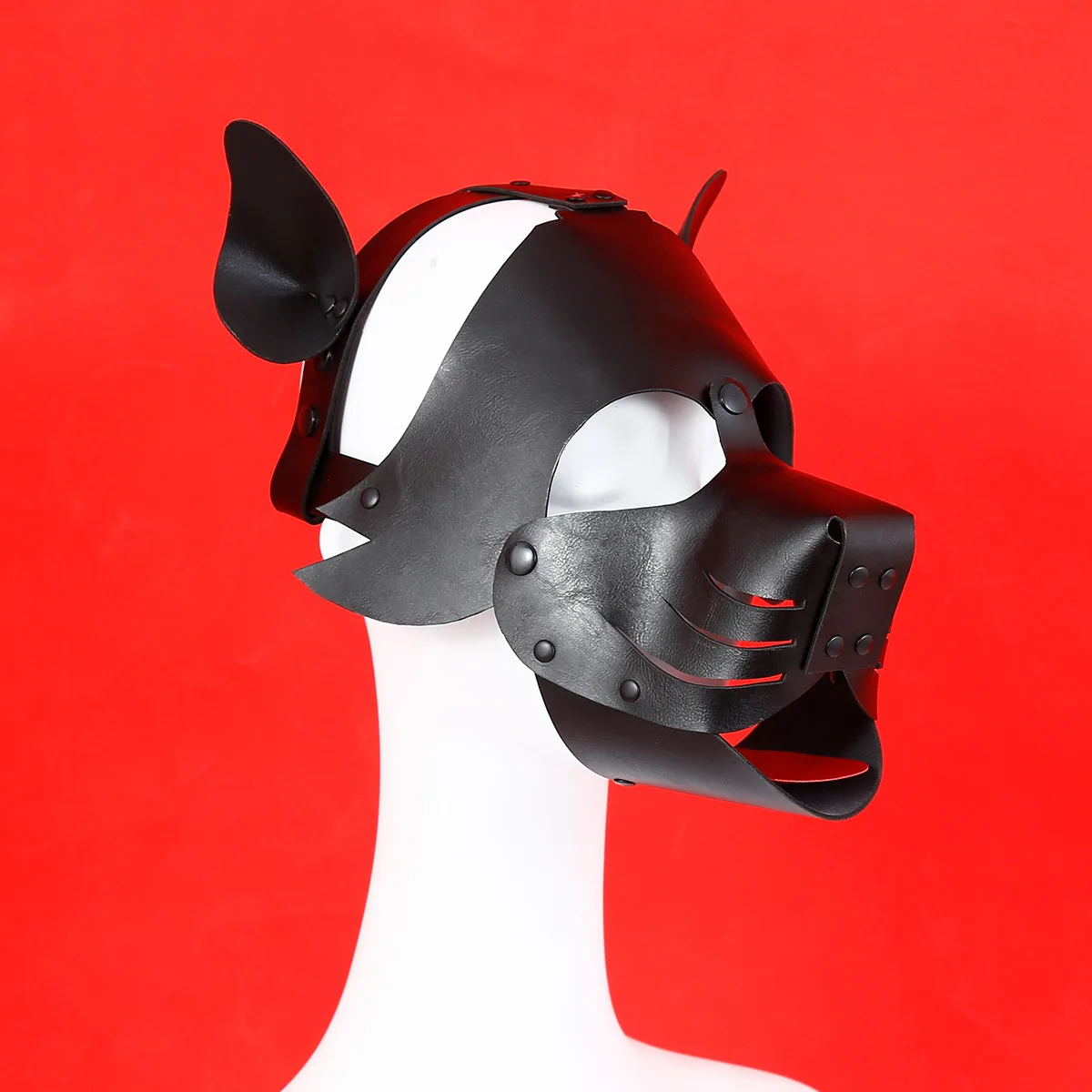 SM-PU Puppy Head Cover para Stage Nightclub Party, cão de RPG, máscara facial completa, fantasias de desempenho, adereços, fetiche exótica, BDSM