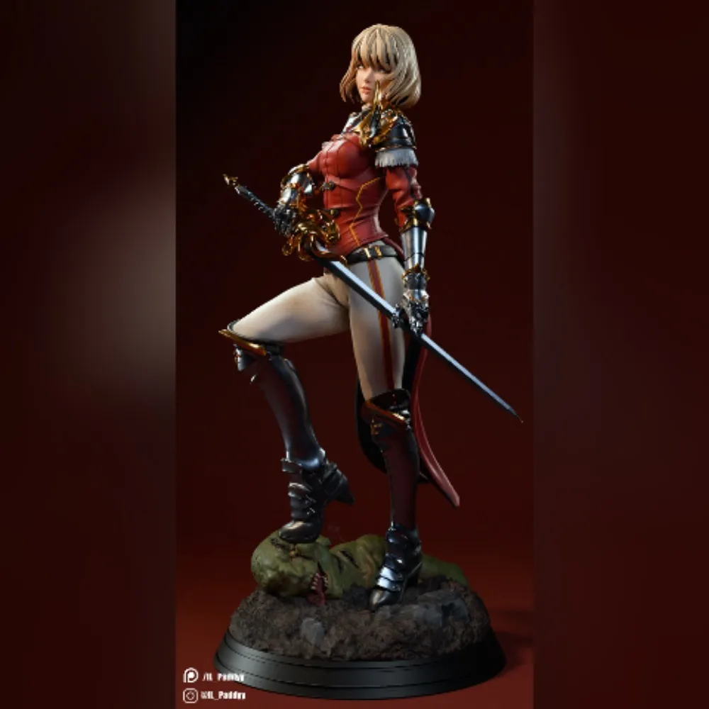 15cm Swordwoman Resin White Blank Model DIY Coloring Self-assembly Figurines Miniatures Decoration Crafts Gifts Collection