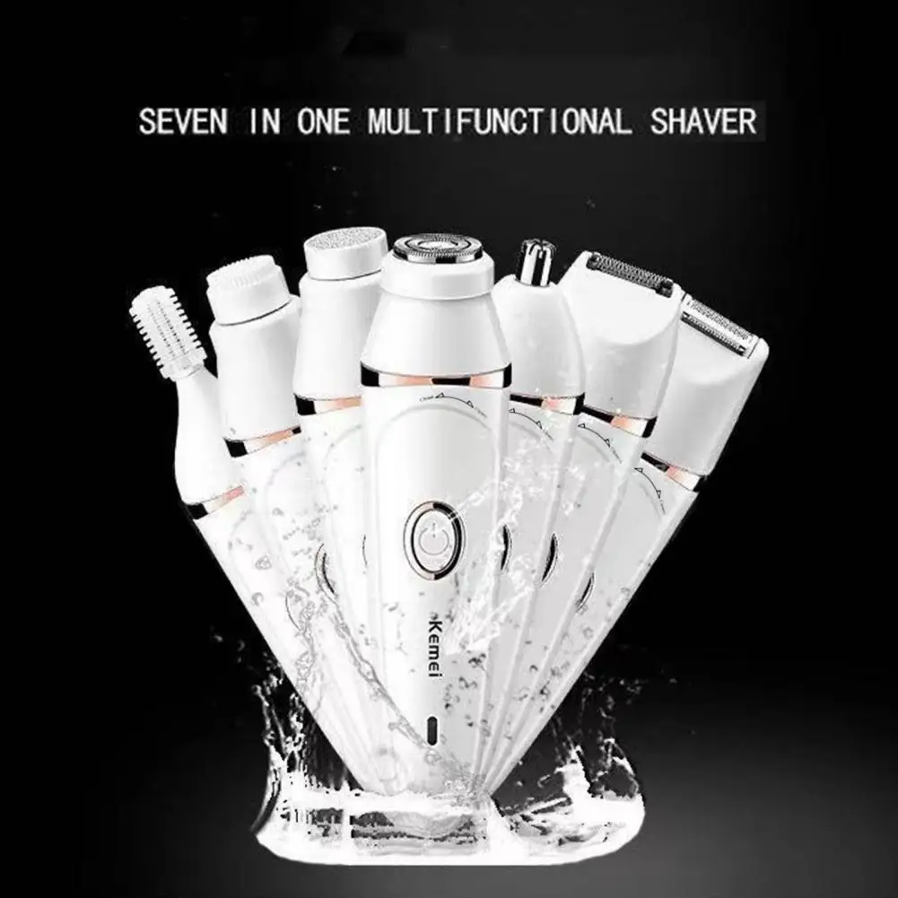 1 Set Cordless Rechargeable Quick And Easy Face Epilator Kit Effective 7-in-1 Smooth Painless Hair Removal Epilator for Women