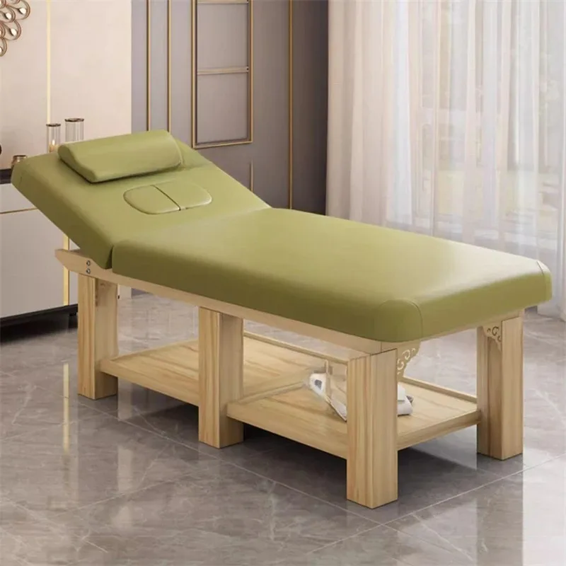 & Beauty Salon Special Massage Bed Salon Furniture Solid Wood Spa Massage Beds Bold Reinforcement Beauty Salon Bed with Chest Ho