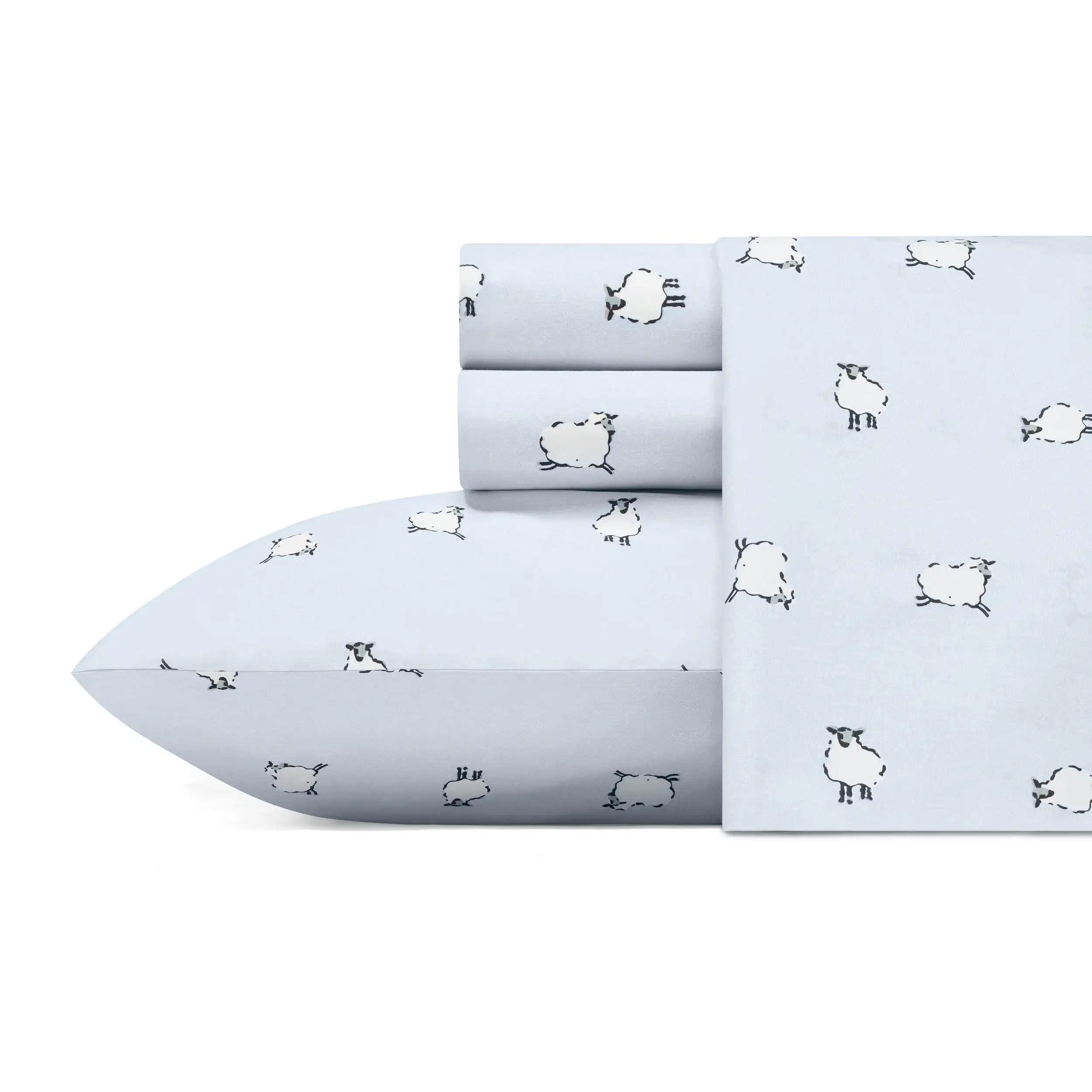

Sheep Cotton Blue 4 Piece Sheet Set-Full