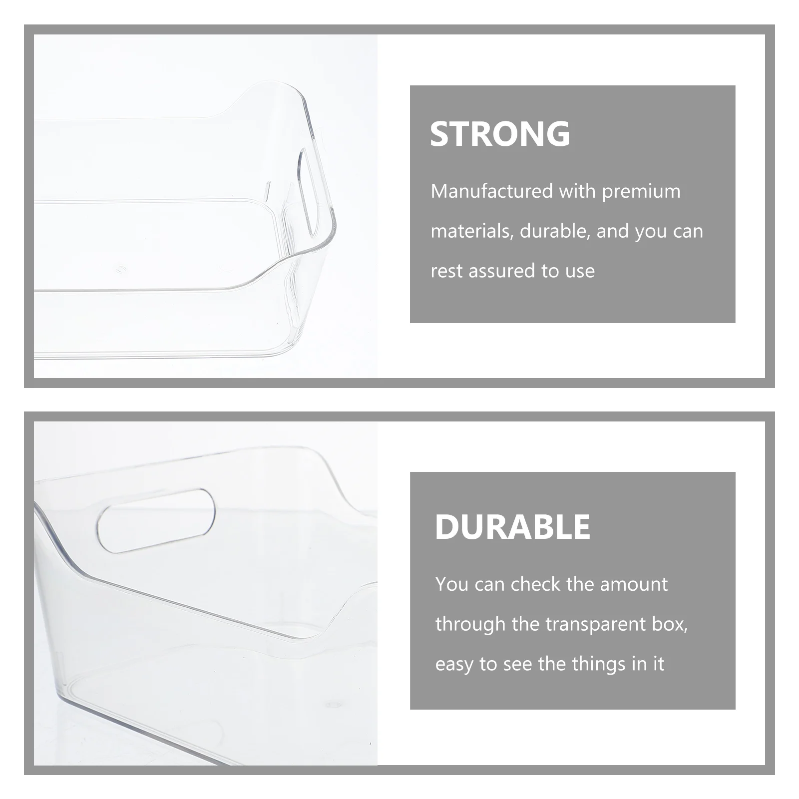 

2 шт., прозрачный органайзер для хранения в холодильнике, многоцелевой пластиковый контейнер для еды, овощей, фруктов, сыра, маленький без запаха