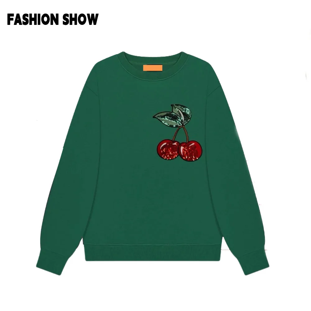 Sequin Cherry Embroidery Patch, Can Be Ironed or Sewn by Hand, Clothing DIY Decorative Patch, Trendy Brand Sweatshirt Decoration Clothing Accessories, Personalized Customization