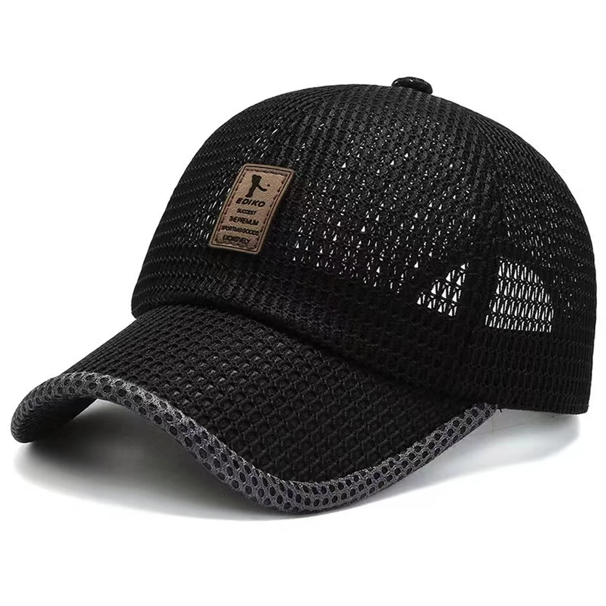 Berretti da baseball traspiranti in rete con etichetta unisex Cappelli casual regolabili per esterni primaverili ed estivi Cappello per protezione