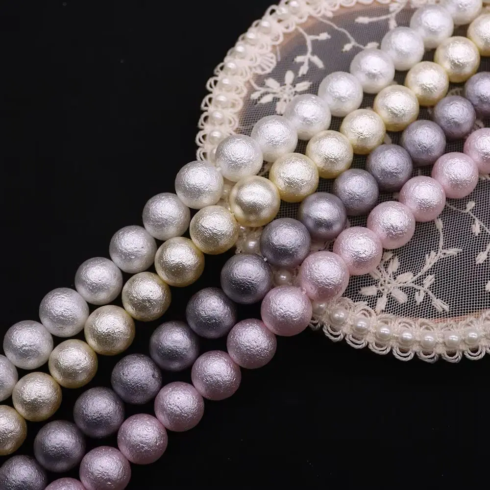 

Multi-Color Round Glass Imitation Cotton Pearl Straight Hole Beads 12x12mm Synthetic Pearl Bracelet Necklace Jewelry Accessory