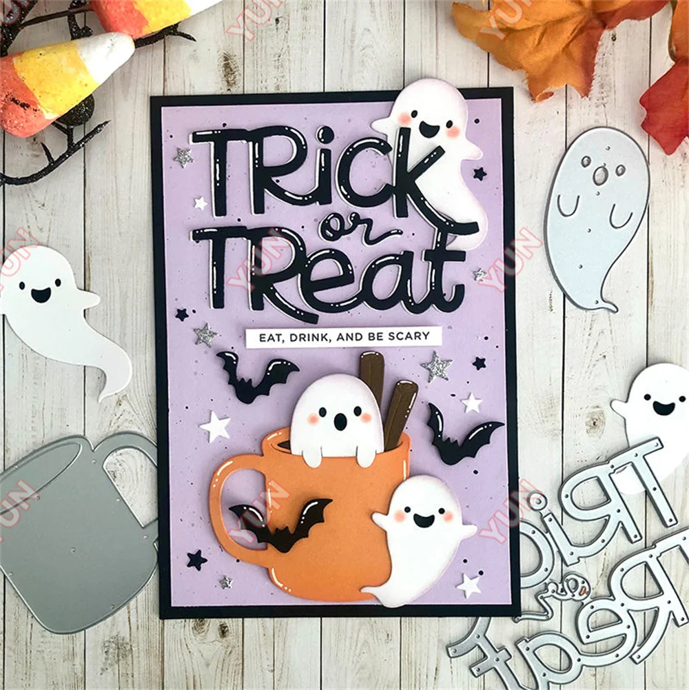 Halloween Word Strips Spooks Candy Mice Farm Tree Builder Die 2024 New Clear Stamps and Dies DIY Making Greetins Card Scrapbook