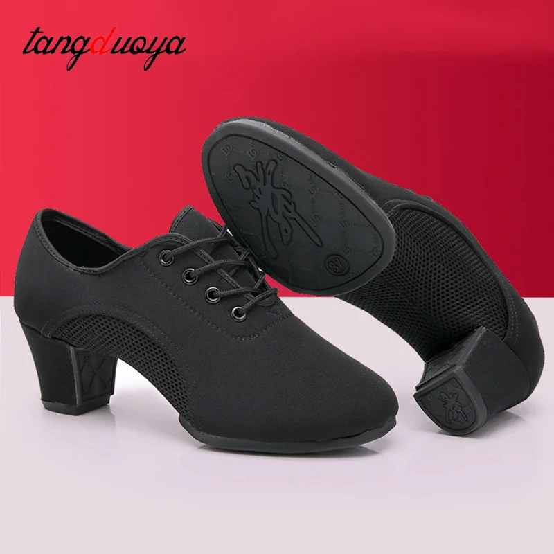 Zapatos de baile latino para mujer, zapatillas de baile de salón, Jazz, Salsa, tacones altos, entrenamiento, Tango moderno