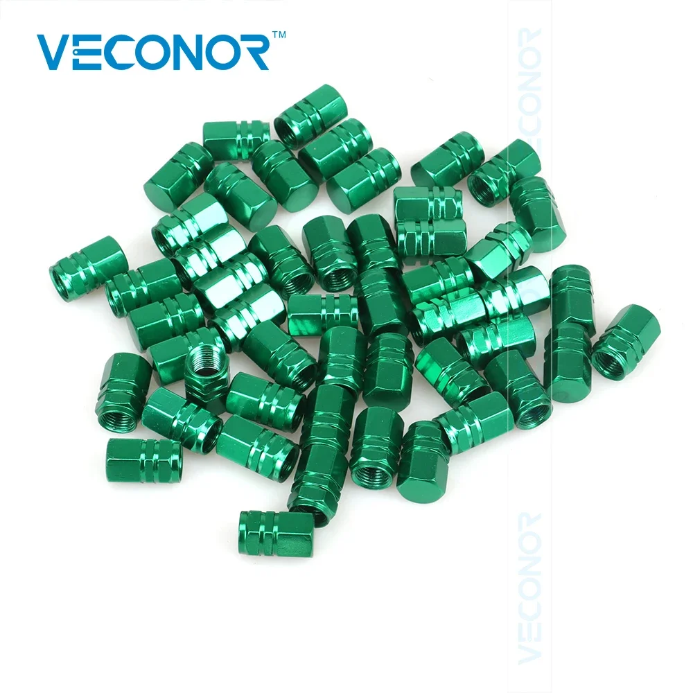 Veconor 48PCS Universal Aluminum Hexgon Style Auto Car Tyre Valve Caps Motorcycle Bicycle Wheel