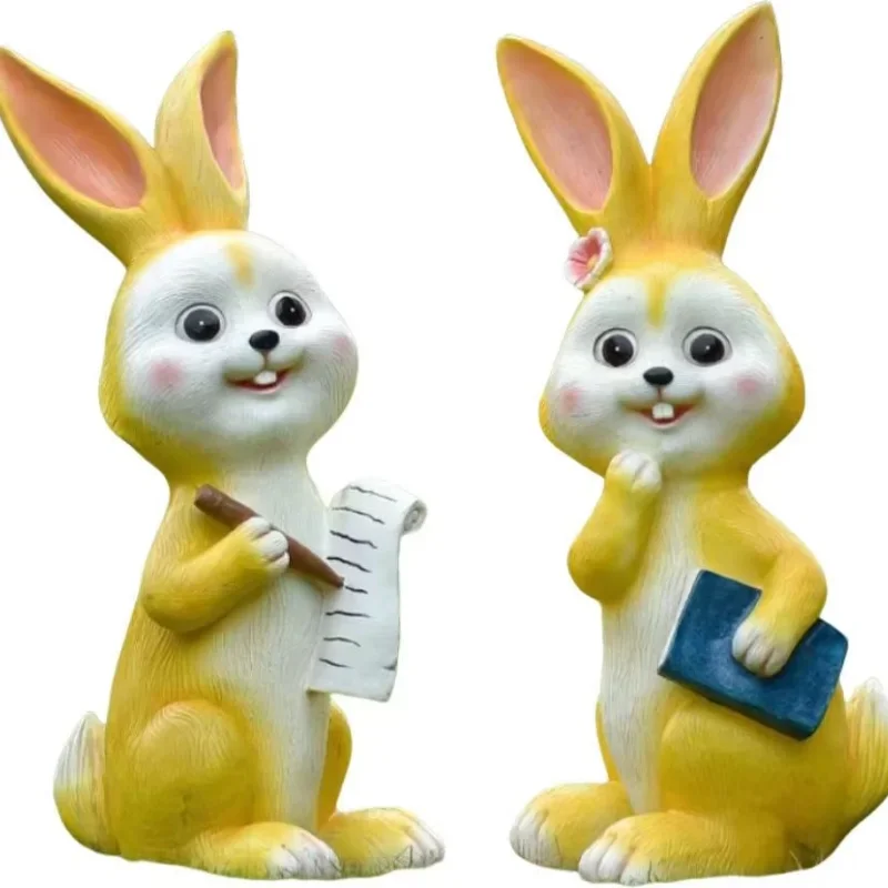 

Fiberglass rabbit statue outdoor garden animal sculpture