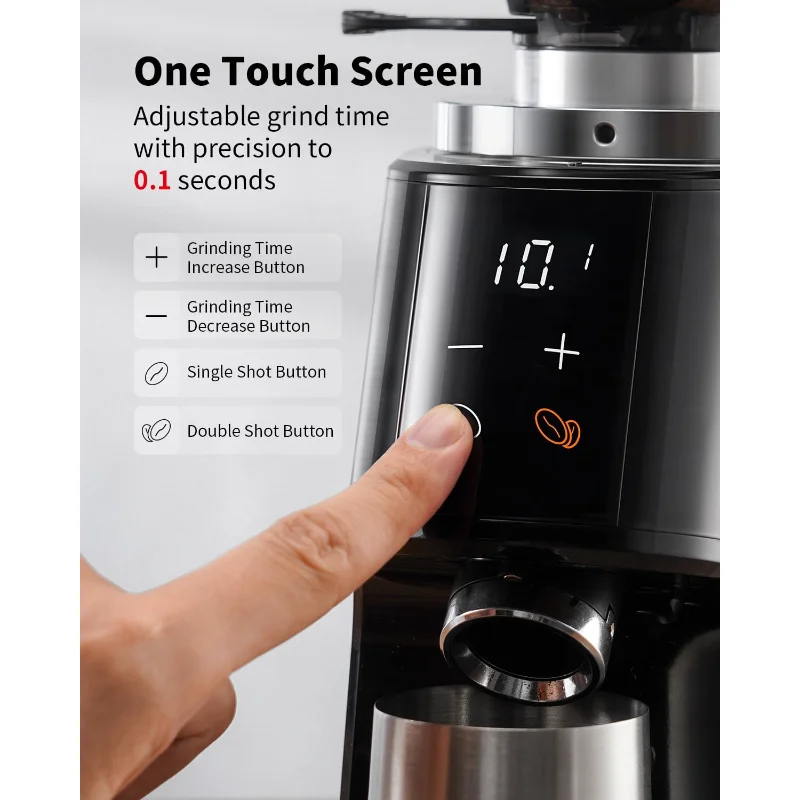 Professional 64mm Burr Coffee Grinder with 100 Grind Settings and All-Metal Chamber, Coffee Bean Grinder with Adjustable image 5