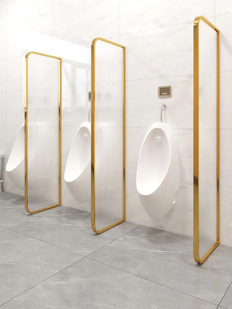 Hotel public bathroom partition urinal shielding tempered glass water corrugated glass