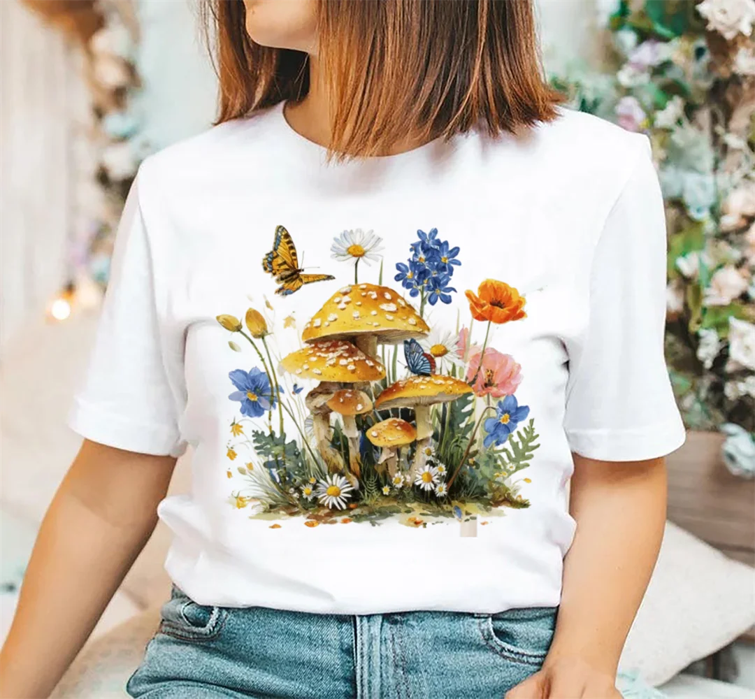 Camiseta con estampado de estilo navideño para mujer, camiseta de Festival estampada, bonita camiseta de manga corta divertida y versátil con cuello redondo para mujer
