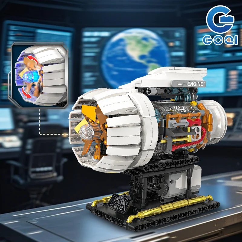 

MOC Aircraft Jet Engine Building Set Dynamic Mechanical STEM Model DIY Assembly Aviation Engine Toy Creative Desk Decor Gifts